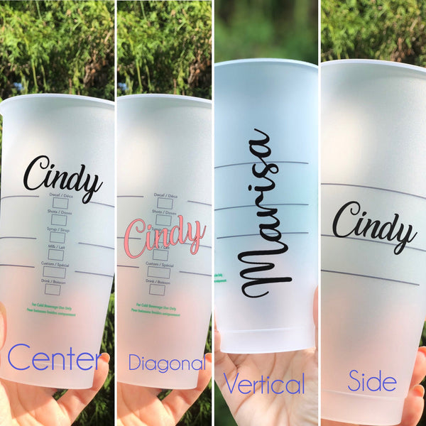 Starbucks Glitter Customized Cup - Custom Light Coral ombre