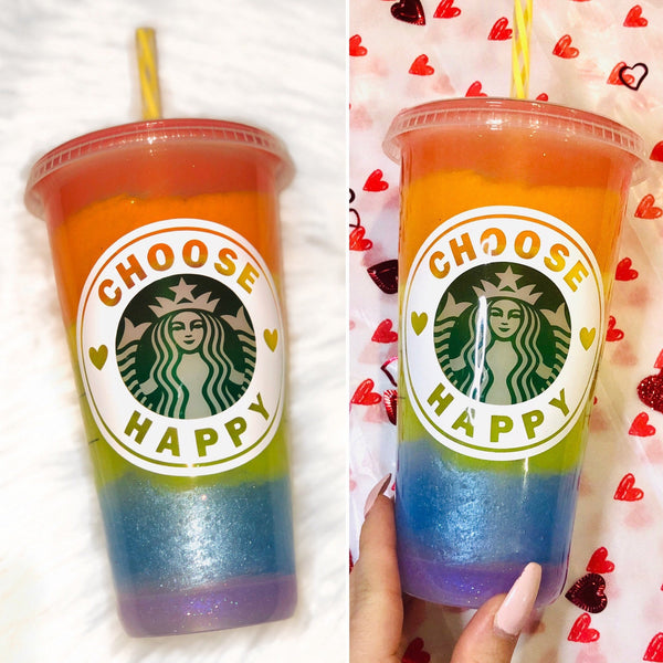 Starbucks Rainbow Cup Free shipping- Custom Choose Happy Cup