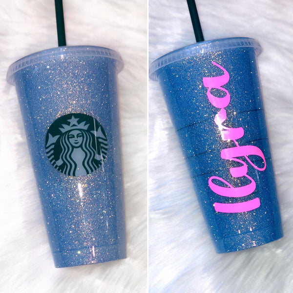Starbucks Glitter Customized Cup Free shipping - Custom glitter color cup