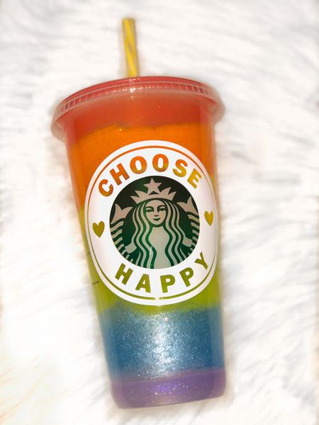 Starbucks Rainbow Cup Free shipping- Custom Choose Happy Cup