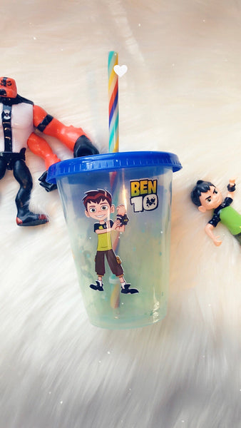 Ben 10 Cartoon Inspired Confetti Cup- Ben 10 Alien Starbucks Cup Free Shipping