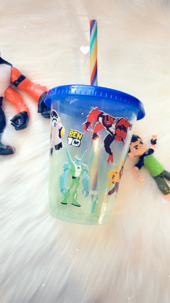 Ben 10 Cartoon Inspired Confetti Cup- Ben 10 Alien Starbucks Cup Free Shipping