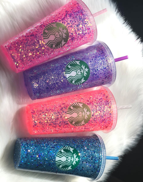 Starbucks Glitter Customized Cup - Custom Chunky Glitter Tumbler Cup Starbucks Venti Cup Free Shipping