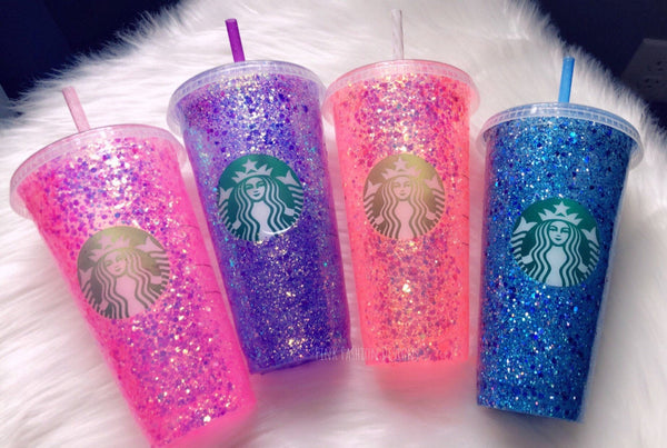 Starbucks Glitter Customized Cup - Custom Chunky Glitter Tumbler Cup Starbucks Venti Cup Free Shipping
