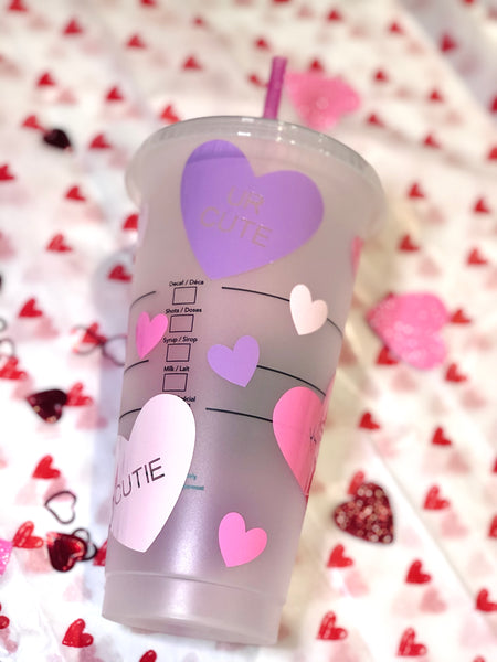 Starbucks Valentines Day Venti Tumbler Cup Conversation Hearts