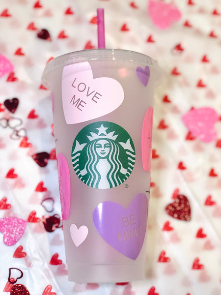 Starbucks Valentines Day Venti Tumbler Cup Conversation Hearts