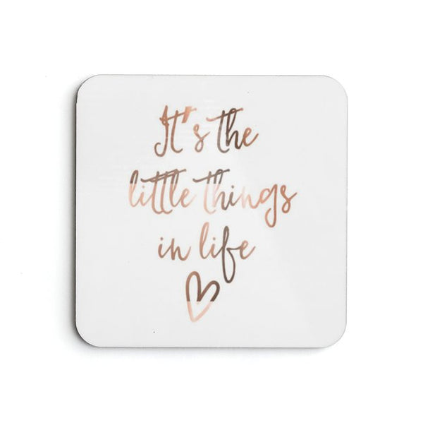 It's the little things in life Rose Gold Coaster Set - Pink Fashion Nyc
