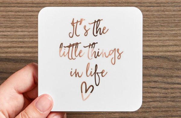 It's the little things in life Rose Gold Coaster Set - Pink Fashion Nyc