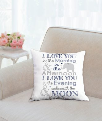 I love you Elephant Decorative Pillow - Pink Fashion Nyc