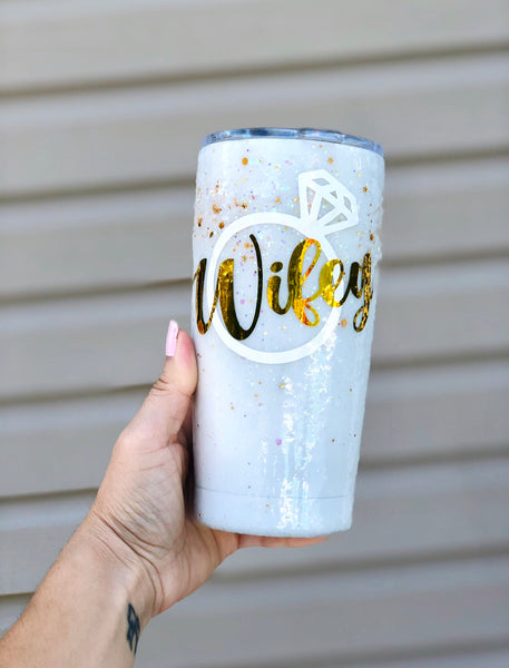 Bride White Glitter Yeti Yeti Tumbler Custom Daisy Glitter Yeti
