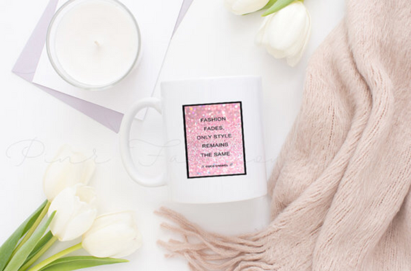 Coco Chanel Quote inspired Mug, Coffee/Tea Mug, Fashion Mug , Worlwide shipping - Pink Fashion Nyc