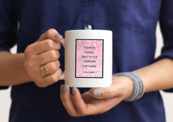 Coco Chanel Quote inspired Mug, Coffee/Tea Mug, Fashion Mug , Worlwide shipping - Pink Fashion Nyc