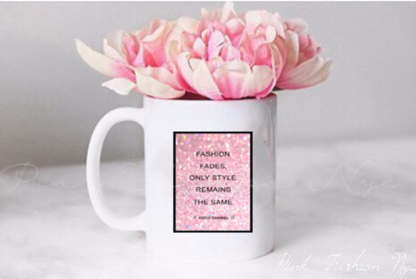 Coco Chanel Quote inspired Mug, Coffee/Tea Mug, Fashion Mug , Worlwide shipping - Pink Fashion Nyc