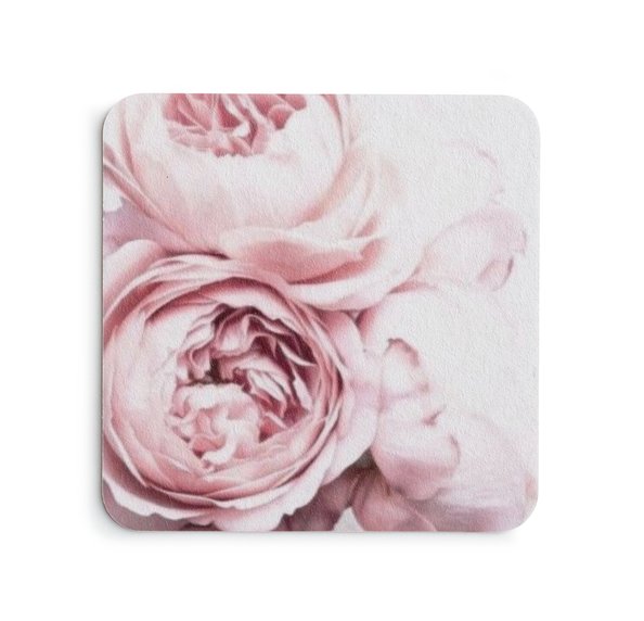 Pink Peonies Coaster Set