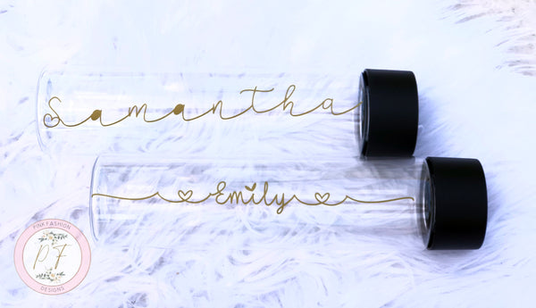 Customized Water Bottle Gold Letter