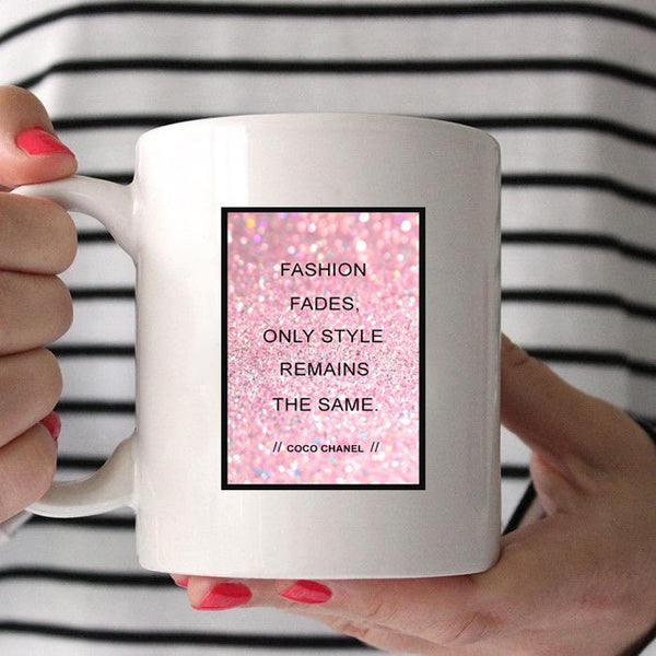 Coco Chanel Quote inspired Mug, Coffee/Tea Mug, Fashion Mug , Worlwide shipping - Pink Fashion Nyc