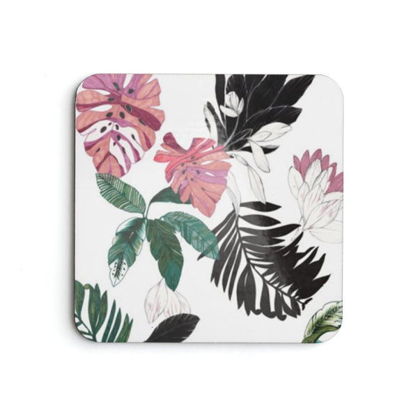Flower Design Coaster Set - Pink Fashion Nyc