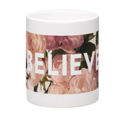 Believe Peony Mug - Pink Fashion Nyc