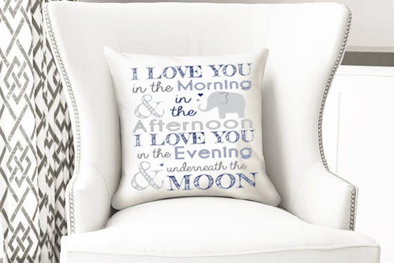 I love you Elephant Decorative Pillow - Pink Fashion Nyc