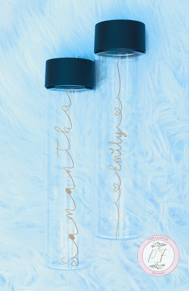 Customized Water Bottle with Gold Letters