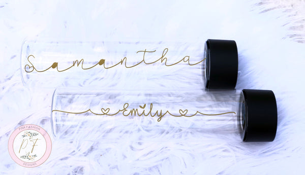 Customized Water Bottle with Gold Letters