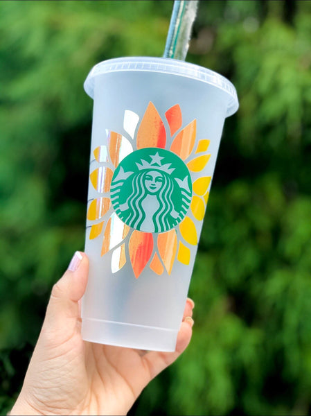 Sunflower Starbucks Reusable Venti Cup/Reusable Starbucks Cup