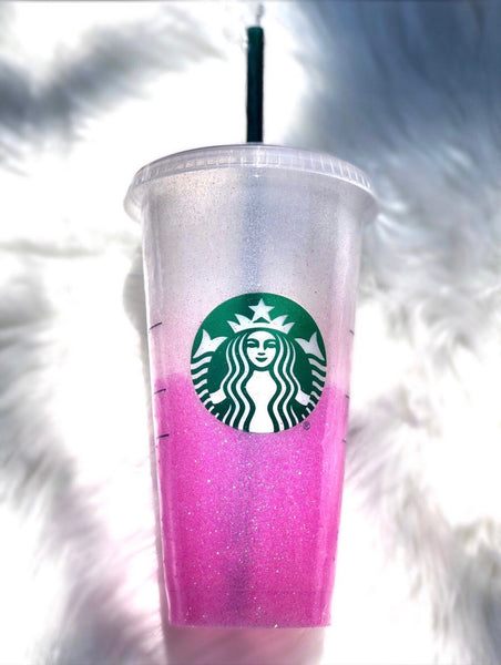 Starbucks Glitter Customized Cup - Light pink