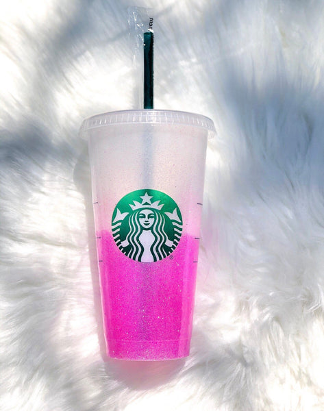 Starbucks Glitter Customized Cup - Light pink