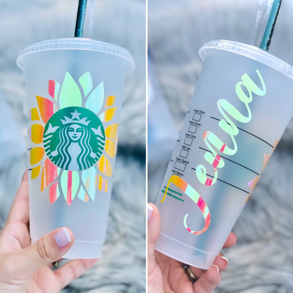 Sunflower Starbucks Reusable Venti Cup/Reusable Starbucks Cup