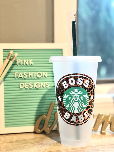 Personalized Leopard Starbucks Venti Tumbler Cup