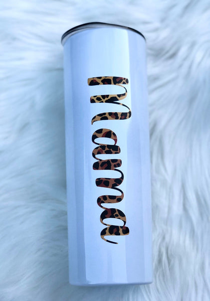 Customizable Mama Skinny Tumbler - White Tumbler Stainless Steel