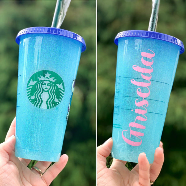 Starbucks Glitter Customized Cup - Baby Blue