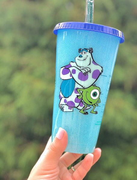 Starbucks Glitter The monsters inspired Customized Cup - Baby Blue Glitter Monsters Cup