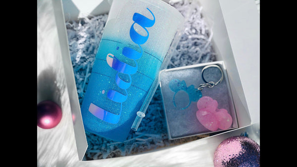 Starbucks Glitter Customized Ombre Cup Christmas gift bundle- Starbucks Christmas gift box