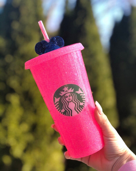 Starbucks Glitter Customized Cup Set - Custom Pink color