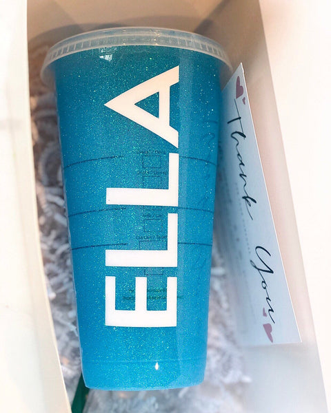 Starbucks Glitter Customized Cup - Baby Blue