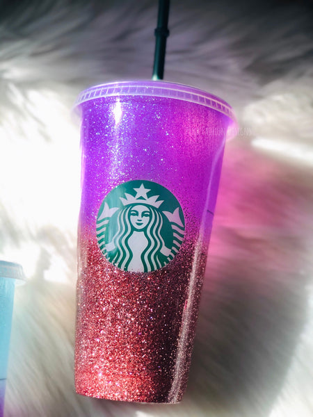 Starbucks Glitter Customized Cup Free shipping- Custom Ombre Cup- Venti cold Cup
