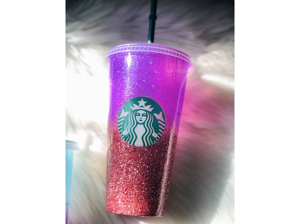 Starbucks Glitter Customized Cup Free shipping- Custom Ombre Cup- Venti cold Cup