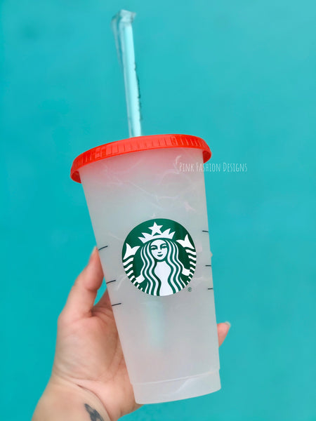 Starbucks Cold Color Changing Cup, Venti Clear Cup, Starbucks cold drinking cup
