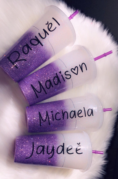 Starbucks Glitter Customized Cup - Custom Lavender ombre