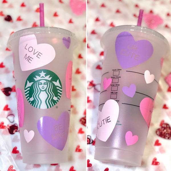 Starbucks Valentines Day Venti Tumbler Cup Conversation Hearts