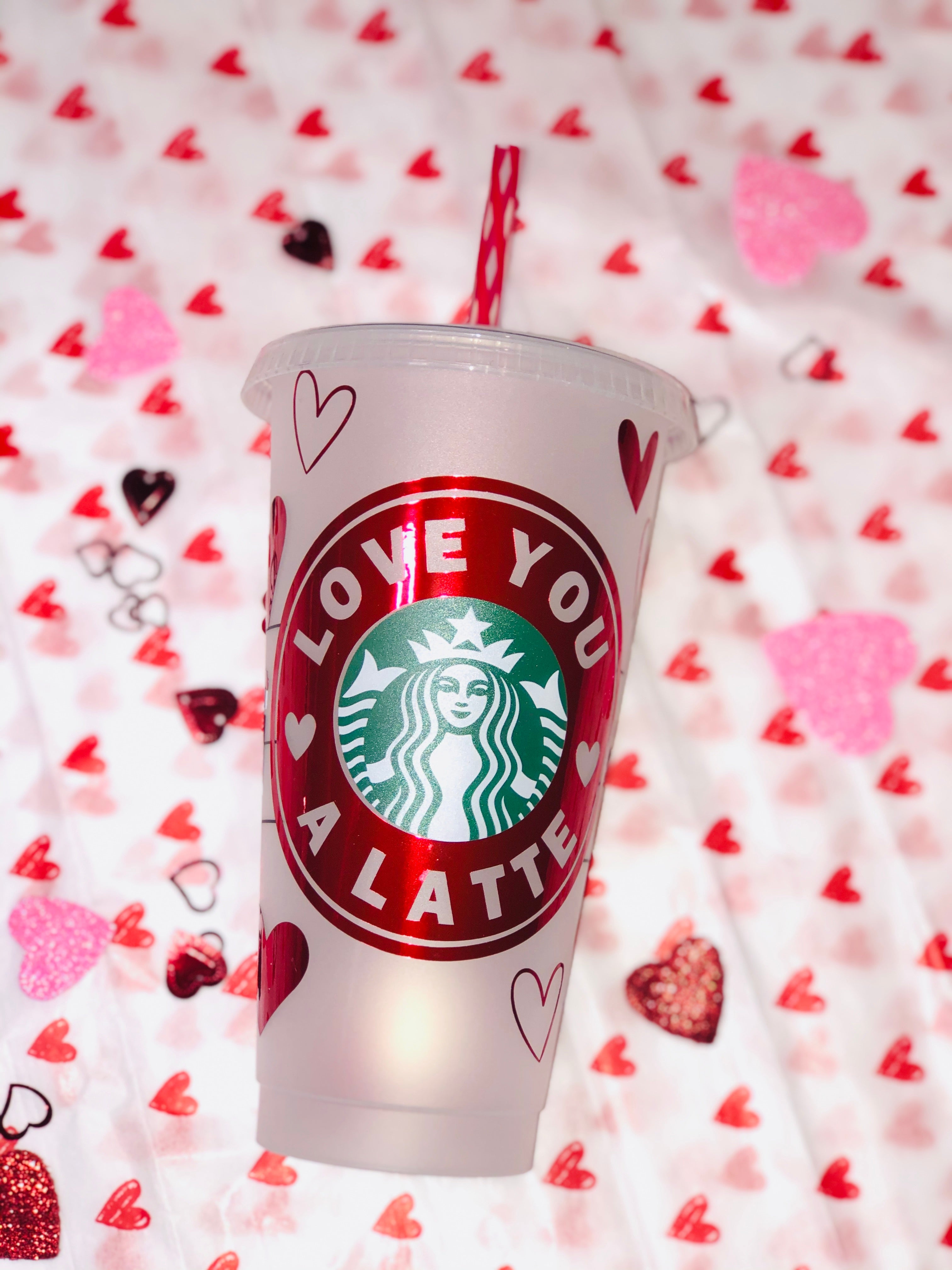 Personalized Starbucks Reusable Cup Valentines Add Name for Free