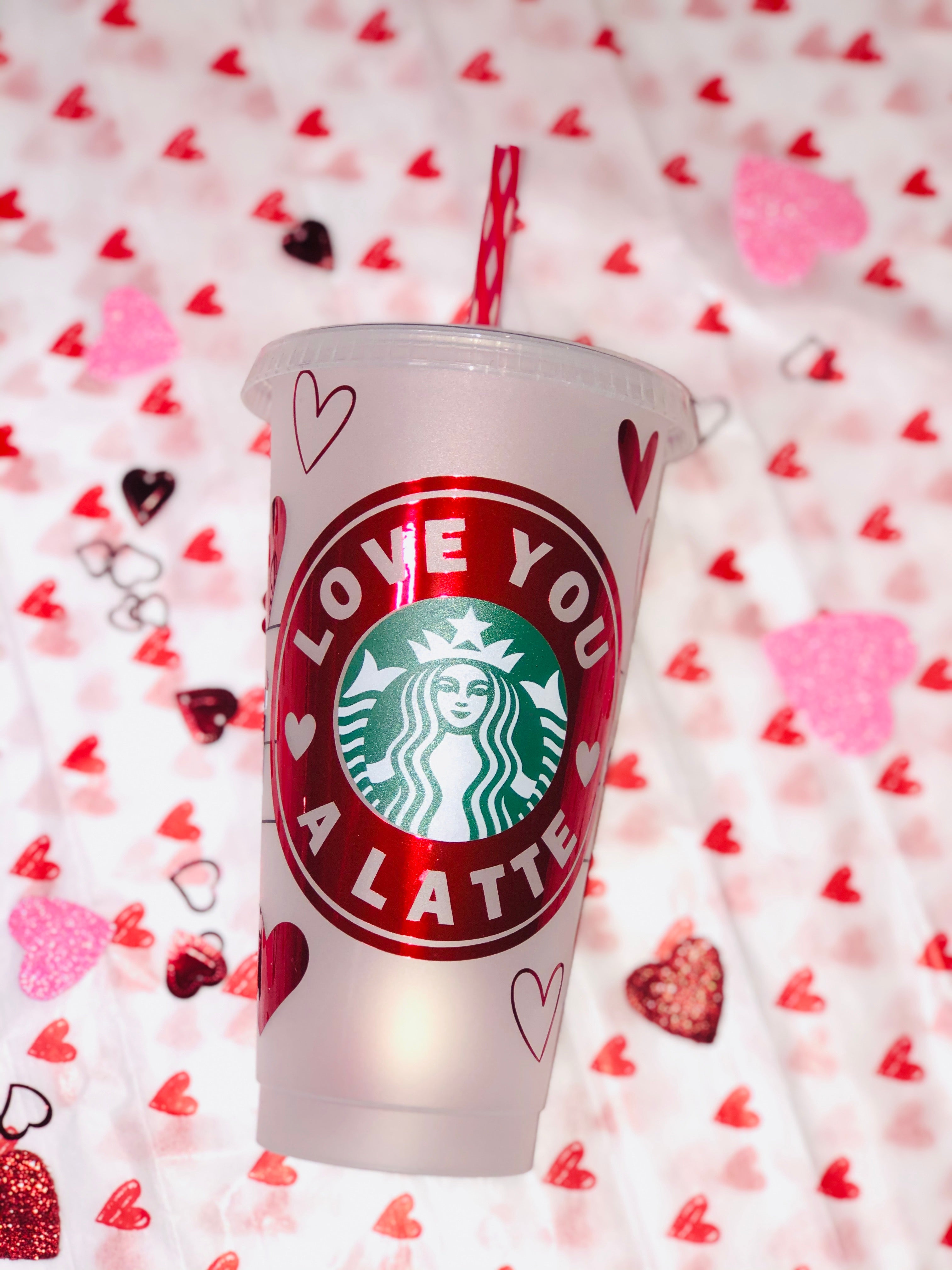 Starbucks Valentines I love you a latte Custom Cup – Pink Fashion Nyc
