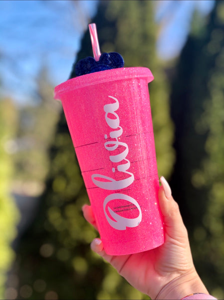 Starbucks Ombre Custom Pink Glittered Customized Cup