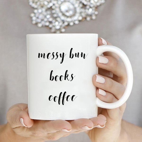 Messy Bun Books Coffee Mug - Pink Fashion Nyc