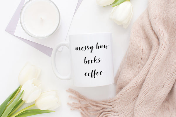 Messy Bun Books Coffee Mug - Pink Fashion Nyc