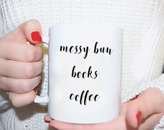 Messy Bun Books Coffee Mug - Pink Fashion Nyc