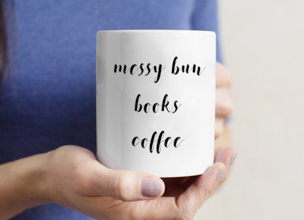 Messy Bun Books Coffee Mug - Pink Fashion Nyc