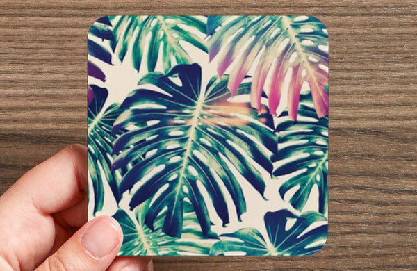 Tropical Palm Breeze Coaster Set - Pink Fashion Nyc