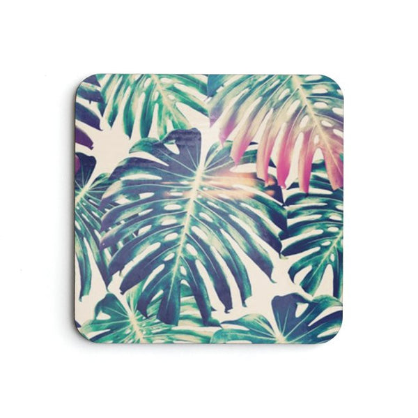 Tropical Palm Breeze Coaster Set - Pink Fashion Nyc